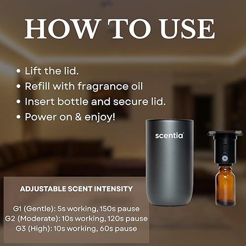 Miniatura 4 de Kit de iniciación de difusor de aceite esencial sin agua, difusor de aroma portátil inalámbrico para habitación del hogar, oficina, ambientador