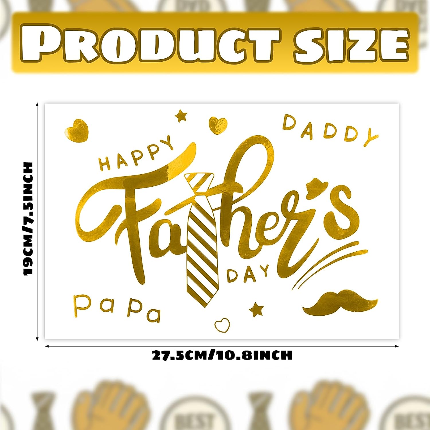 Doneace Father's Day Balloons Stickers Happy Fathers Day Bobo Letters Decals 6 Pcs Gold Balloon Decals for Father's Day DIY Paster Glass Sticker Party Supplies Transparent Balloon Decor image 2
