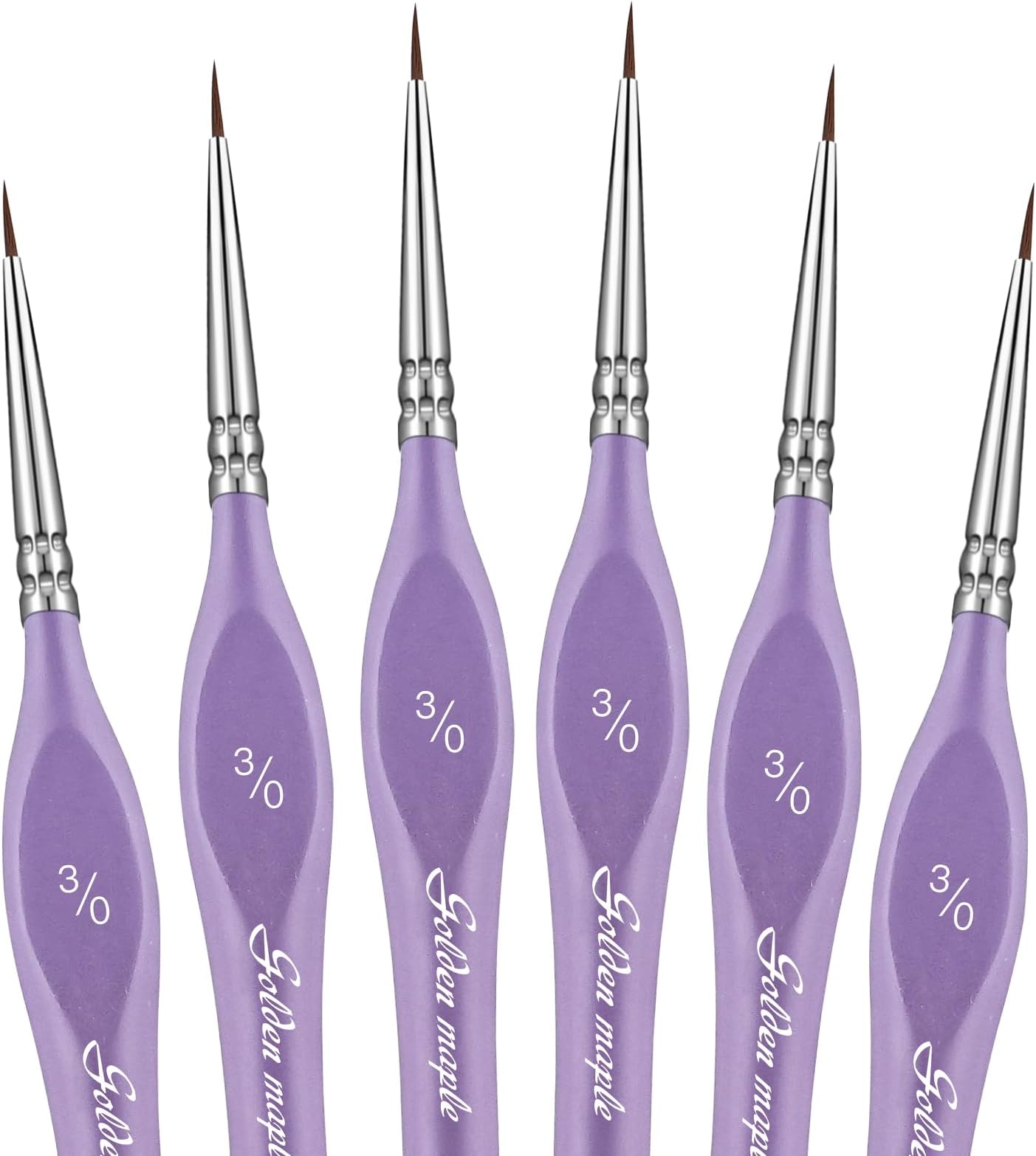 - Detail Paint Brushes 3/0, Golden Maple Ultra Fine Tip Paint Brush Extra Fine Detail Miniature Paint Brush Set 6pcs Small Scale Models Paint by Numbers for Adults - Acrylic Watercolor Oil, Purple