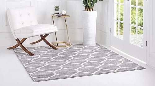 Miniatura 416 de Rugs.com Lattice Frieze Collection Alfombra – 4 x 6 pies, alfombra mediana negra perfecta para salas de estar, comedores grandes, planos abiertos