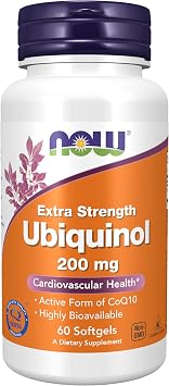 مكملات الآن ، Ubiquinol 200 mg ، التوافر البيولوجي العالي الشكل النشط لـ CoQ10 ، 60 Softgels