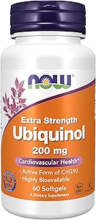 NOW Supplements, Ubiquinol 200 mg, High Bioavailability (the Active Form of CoQ10), 60 Softgels
