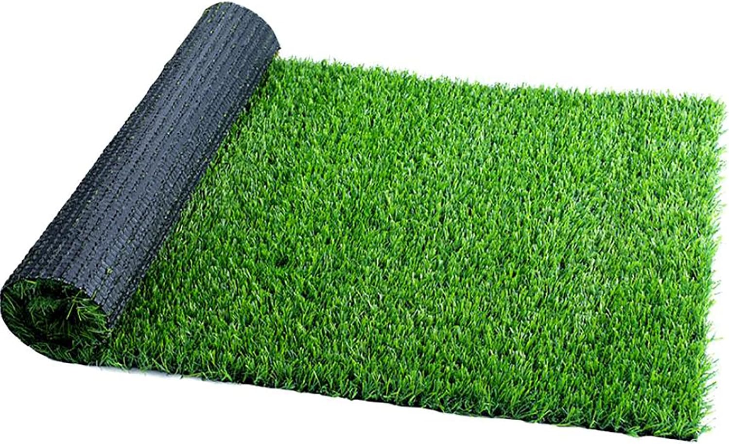 Realistic Thick Artificial Grass 15mm Ultra High Density Turf Synthetic Grass Mat Indoor Outdoor Garden - Army Green (1 * 1m)