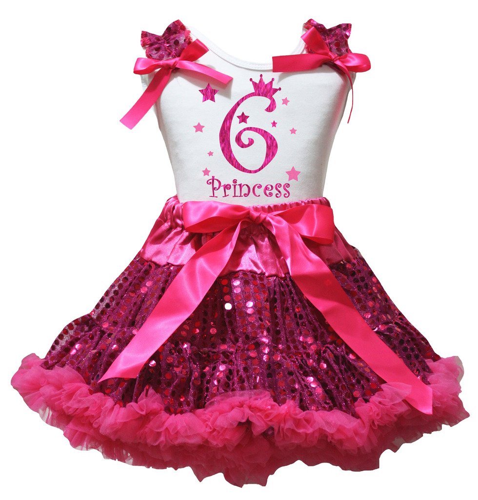 Falda con lentejuelas rosa 6th Princess conjunto infantil dos piezas 2