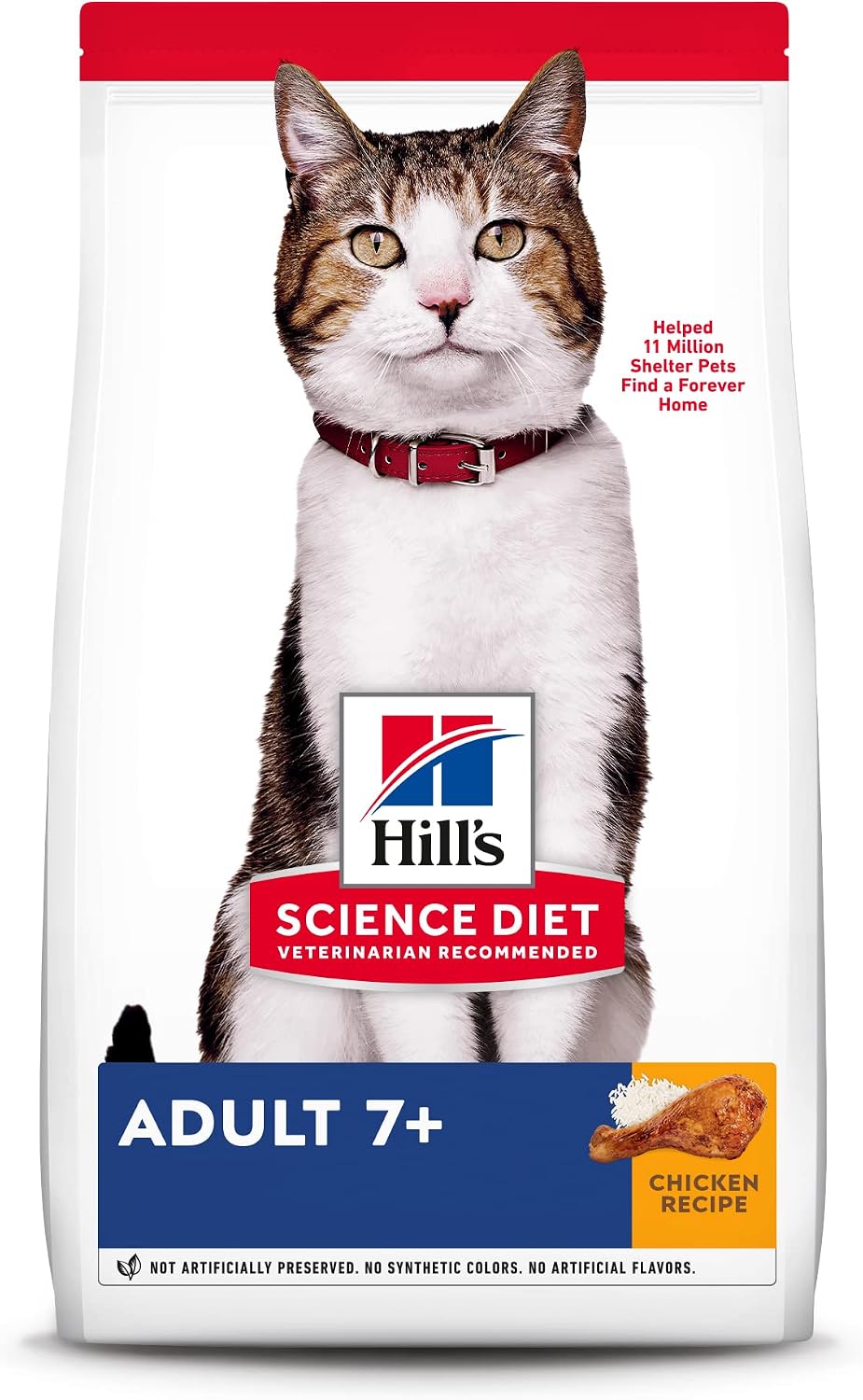 Hill's Science Diet Dry Cat Food, Adult 7+ for Senior Cats, Chicken Recipe, 7 lb. Bag