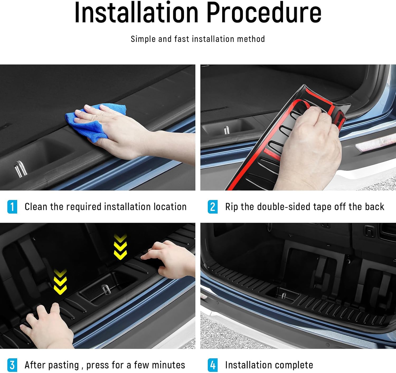 YOJOJOCO Interior Rear Bumper Protector Compatible with Kia Carnival 2022-2025 2026 Accessories ABS Material Black Rear Bumper Guard Trunk Sill Protector