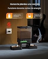 Vista 6 de oneisall Comedero automático para gatos para 2 gatos, 20 tazas/5 L, dispensador automático de comida para gatos para mascotas pequeñas