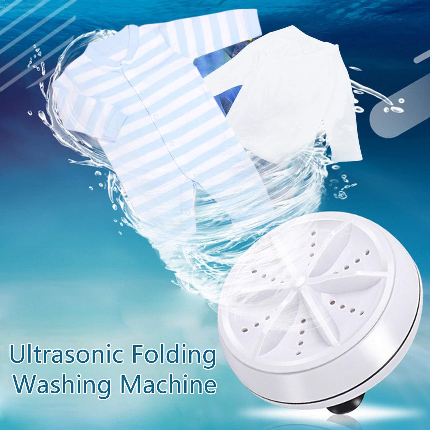 Portable Mini Washing Machine,Turbo Washer & Dishwasher with USB Powered Portable Ultrasonic Turbine for Personal Laundry Travel Trip Apartment