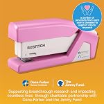 PaperPro inCOURAGE20 - 3 in 1 Stapler - One Finger, No Effort, Spring Powered Stapler - BCA Pink (1588)