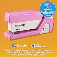Vista 3 de Bostitch Office InCourage - Engrapadora compacta con resorte, 3 en 1, plástico, media tira, capacidad para 20 hojas, BCA rosa (1588)