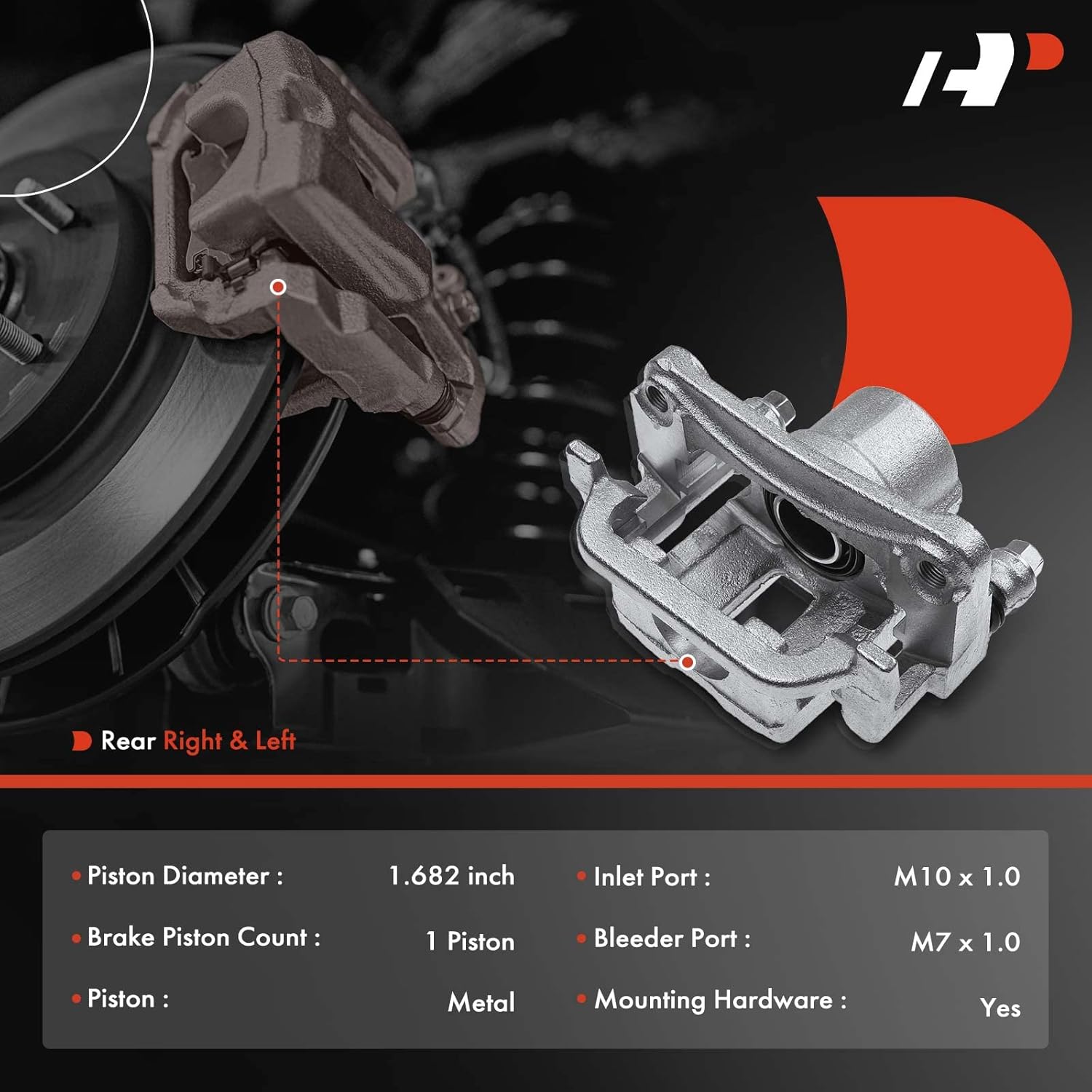 A-Premium Disc Brake Caliper Assembly with Bracket Compatible with Select Infiniti and Nissan Models - G35 2006-2008, G37 2009-2010, M35/45, 350Z 2006-2009, 370Z 2009 - Rear Driver and Passenger Side