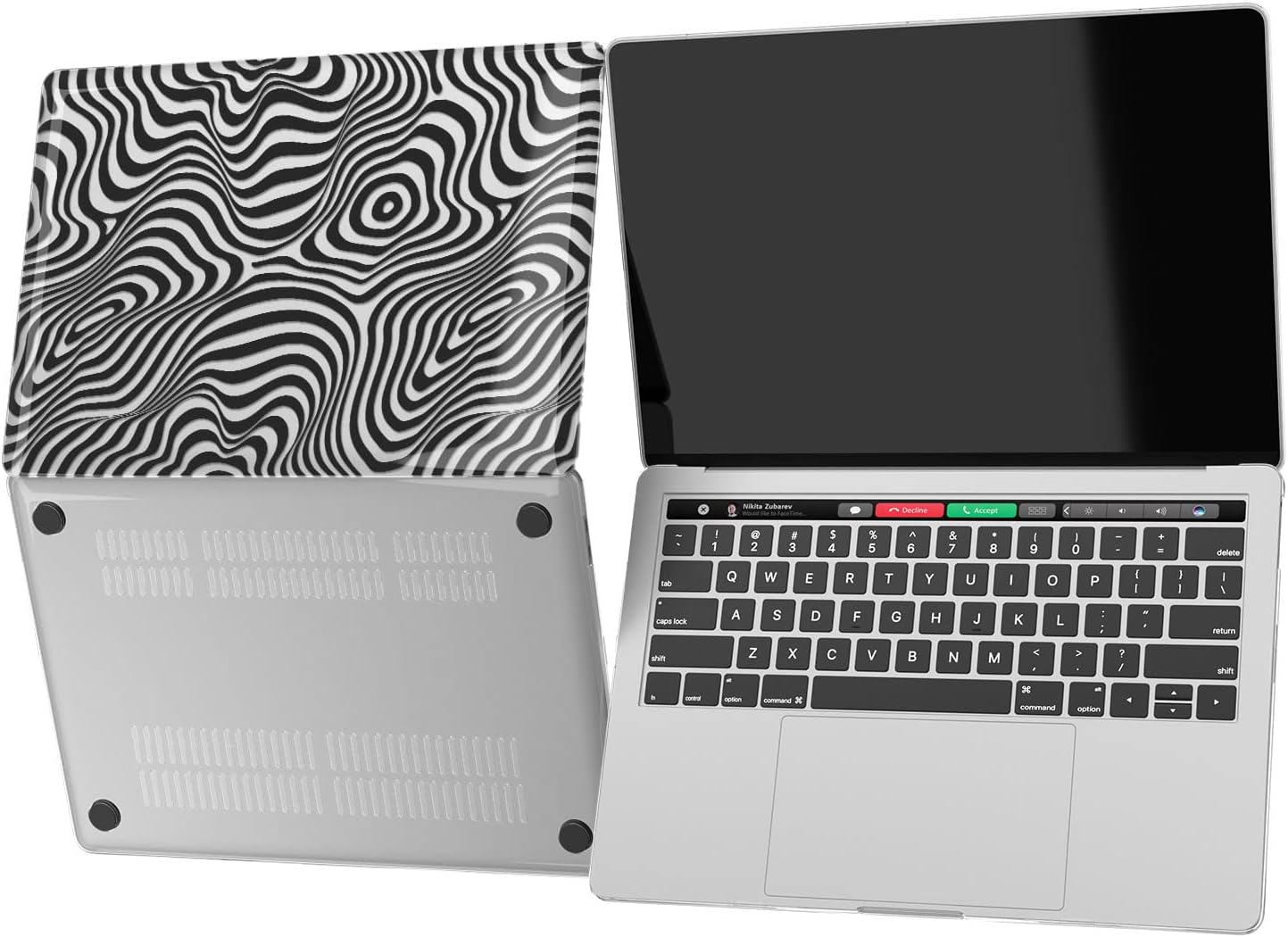 Hard Case Compatible with MacBook Air 13 15 inch Pro 16 14 M5 M4 M3 M2 M1 2026 2025 2024 2022 2020 Plastic Striped Trippy Zebra Cover Laptop Minimal Abstract Art Touch Bar Wavy Shell