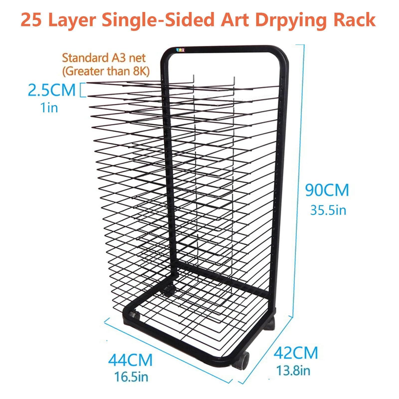 Rack Secagem Arte - Prateleiras Flexíveis Carrinho Móvel - Para
