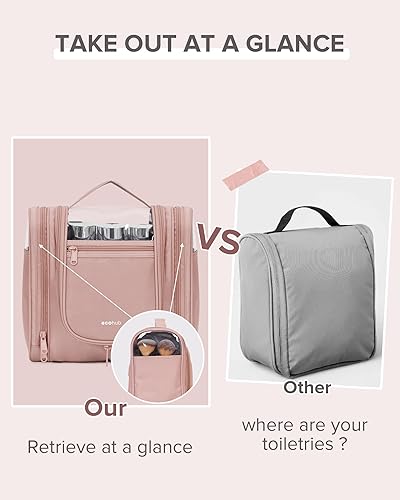 Miniatura 2 de ECOHUB Neceser de viaje visible para mujer, bolsa de aseo colgante, anticaída y cremallera suavemente PROMISED, organizador de maquillaje de viaje
