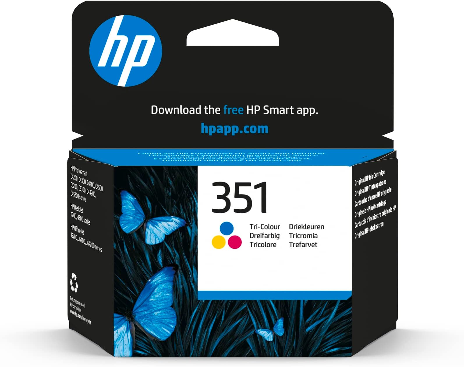 CB337EE 351 Original Ink Cartridge, Tri-Colour, Single Pack