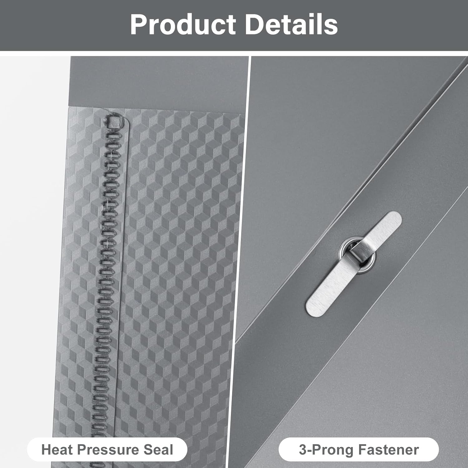 60-Pack Plastic Folders with Pockets and Prongs,2-Pocket Folders with 3 Fasteners, Poly Folders Holds 8-1/2" x 11" Paper for School/Office/Home, Silvery - Image 2