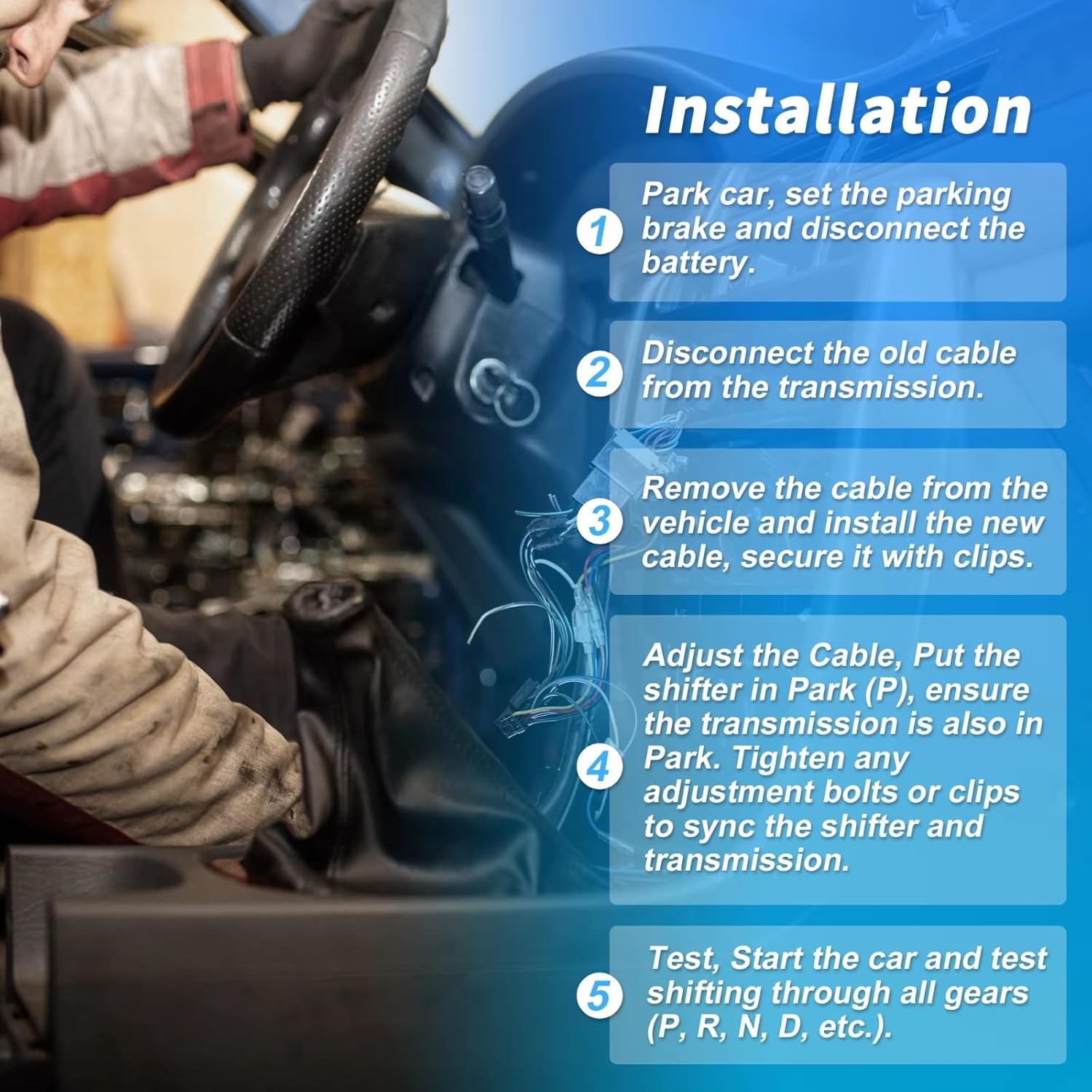 Gearshift Cable Compatible With Mazda 6 2.3L L4 3.0L V6 2006 2007 2008 Car Automatic Transmission Gear Shifter Selector Control Cable GN3B46500C