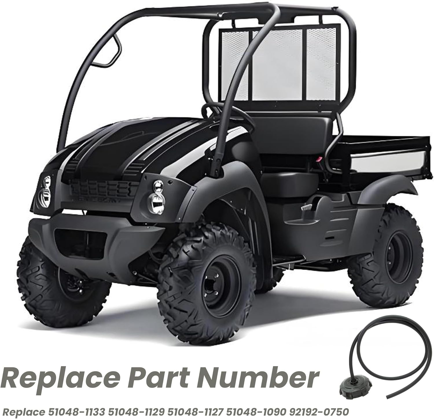 Fuel Tank Cap w/Tube Fit For Kawasaki Bayou 220 250 300 400 1988-2011 Lakota 300 2001-2003 Prairie 300 360 400 1997-2013 Tecate 4 KXF250 1987-1988 Replace 51048-1133 51048-1129 51048-1127 51048-1090