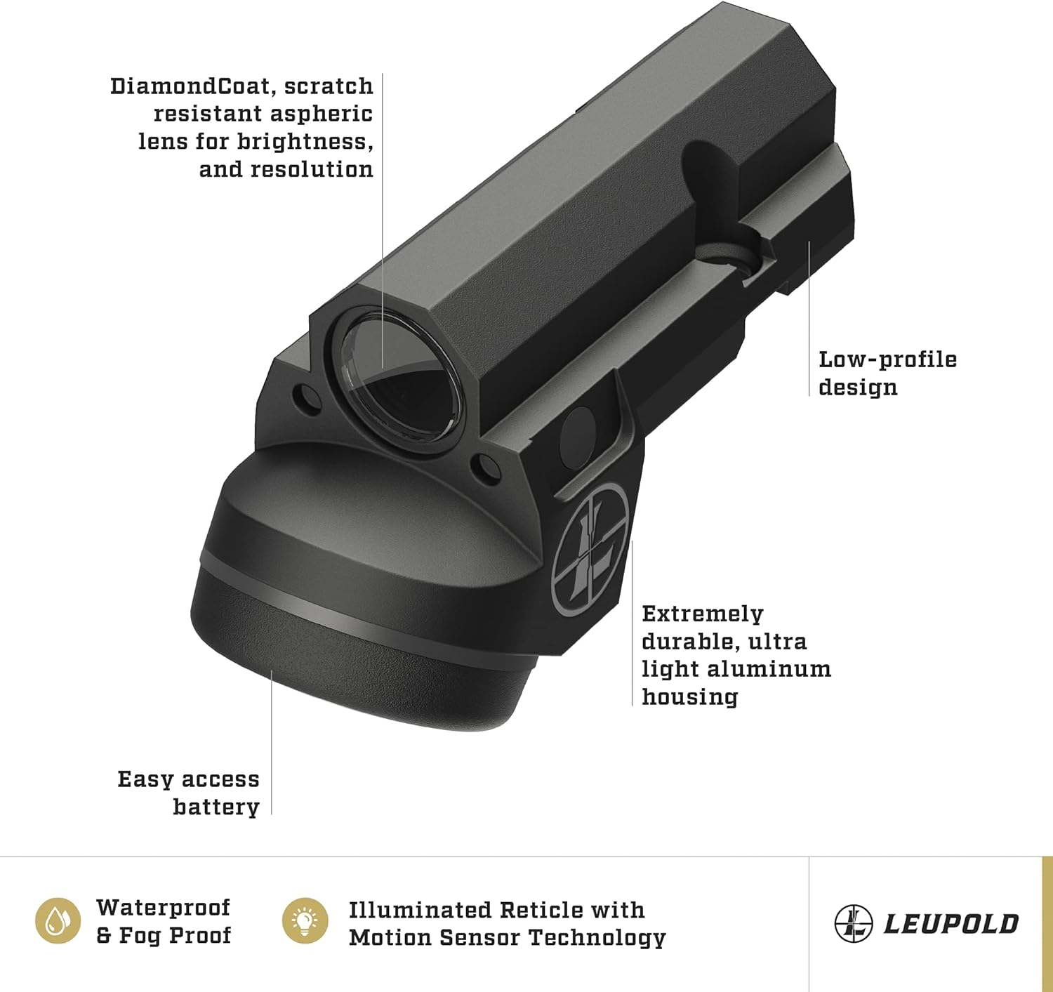 Leupold DeltaPoint Micro Pistol Sight, Low Profile 3 MOA Red Dot Handgun Optic