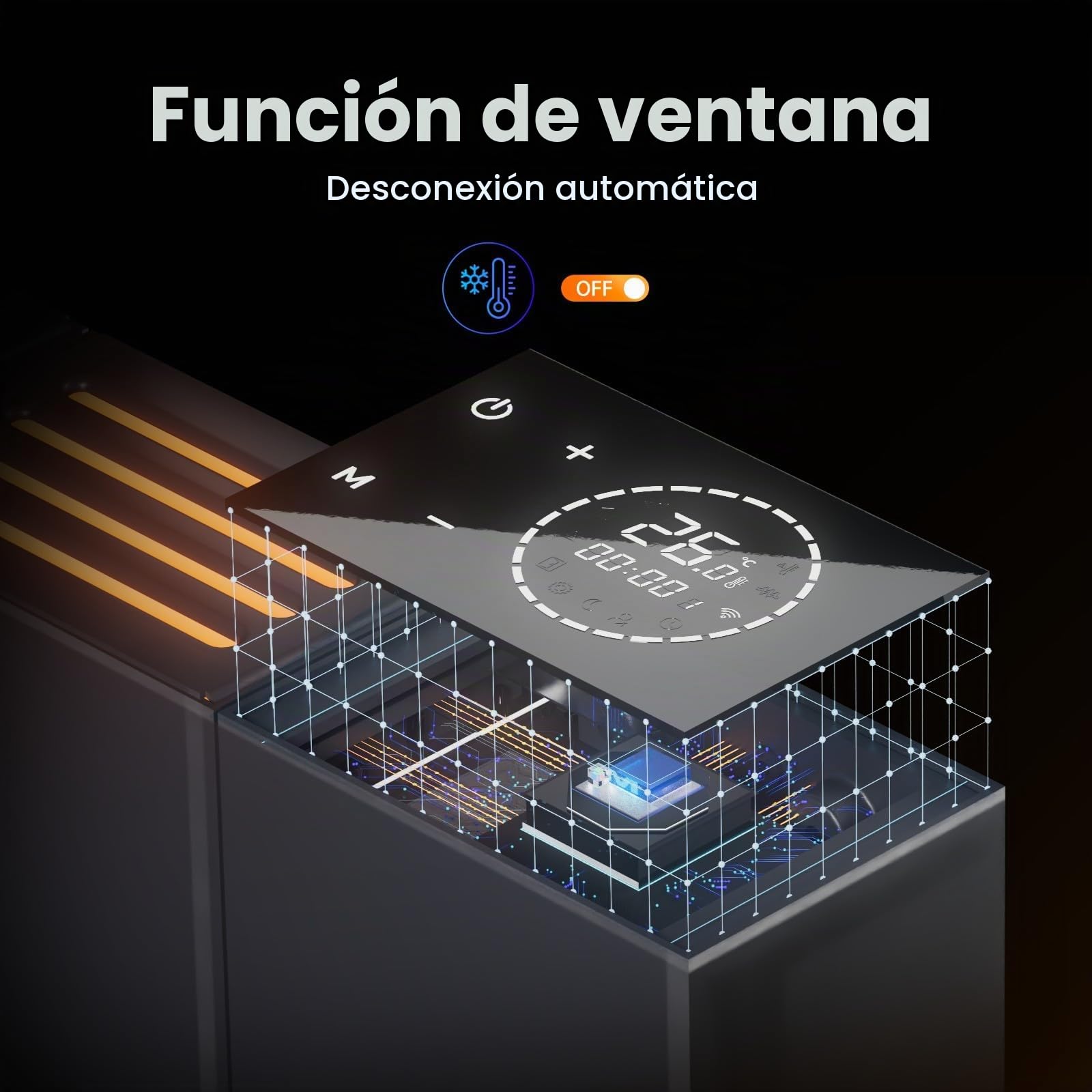 EMKE Calefacción eléctrica, convector eléctrico montado en pared o dispositivo de pie, radiador eléctrico APP función WiFi | pantalla LCD | temporizador programable | antracita | 1000 W