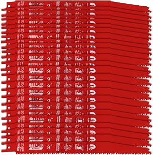 25 Pack 9 Inch 8/14 TPI Reciprocating Saw Blades for Wood and Metal Cutting