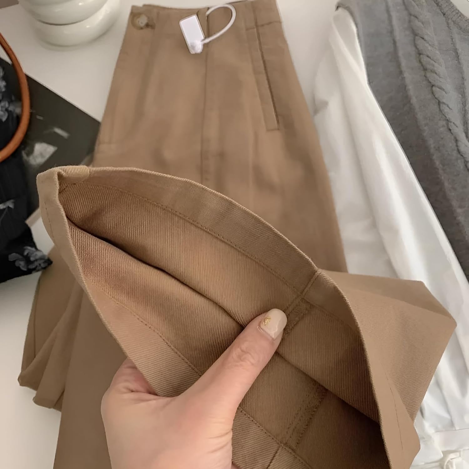 [Yizibuur] 梨形体型カバー ワイドデニム ホワイトビッグサイズハーレンズボン 9分丈デザイン 脚長シルエット 春の ストレ