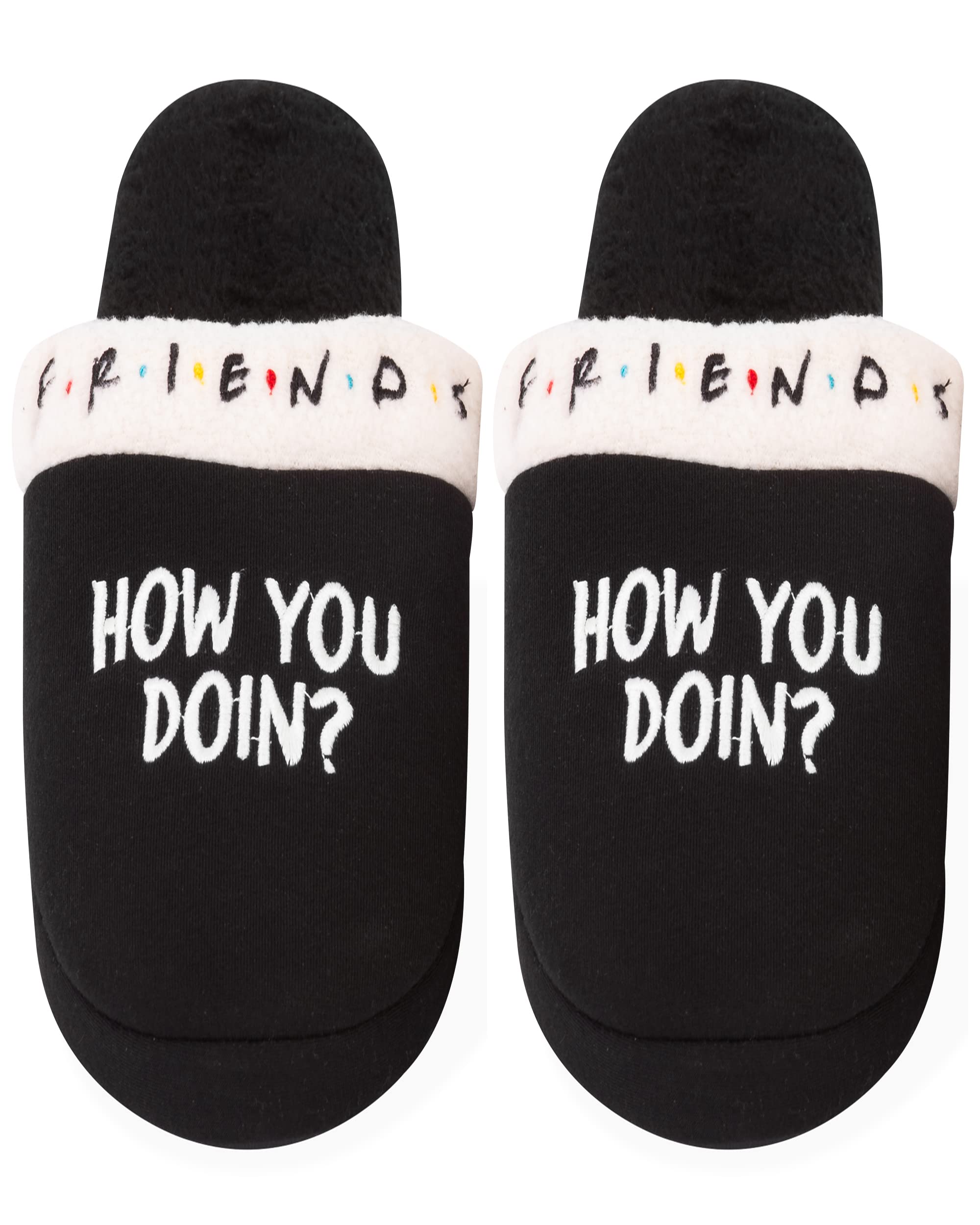 Official Friends Merchandise Memory Foam Slippers Unisex Black