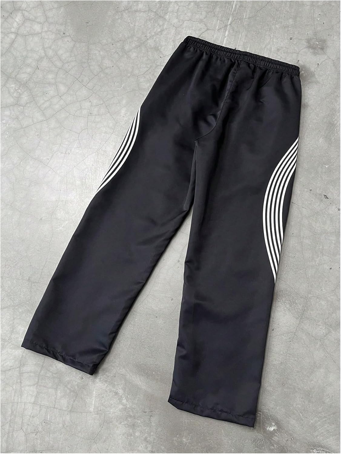 Men's Striped Baggy Pants Y2K Star Print Wide Leg Designer Track Pants with Zipper Pockets - Image 2