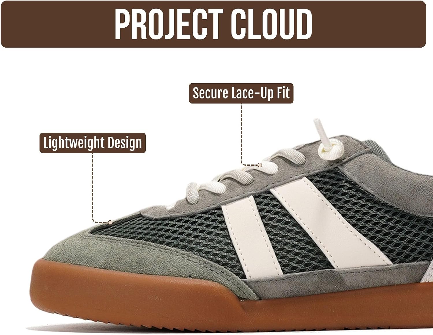 Project Cloud 100% Genuine Leather Casual Sneakers for Women - Memory Foam Insoles - Womens Shoes & Lightweight Women's Fashion Sneakers - Slip On Shoes for Women Footwear (Verdy)