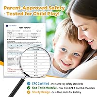 Vista 2 de TRENDBOX Piscina de pelotas de espuma para niños pequeños, 35x11 pulgadas, piscina de bolas suave para bebés con cubierta de terciopelo lavable