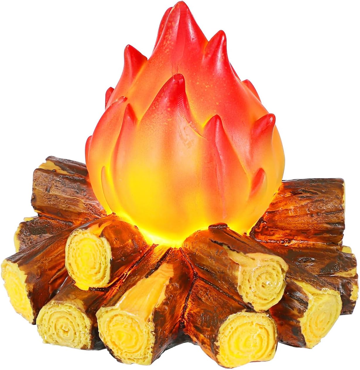 Fake Campfire Night Light, 3D LED Fake Fire Pit Firewood Lamp, Electric Faux Fireplace Logs Night Lights, Halloween Christmas Festival Party Decorations for Bar Home Garden Yard