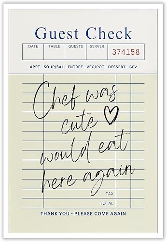 Miniatura 1 de Póster divertido de cuadros de invitado, retro, moderno, arte de pared Funky Preppy Chef Was Cute Would Eat Here Again, póster vintage de cuadros en