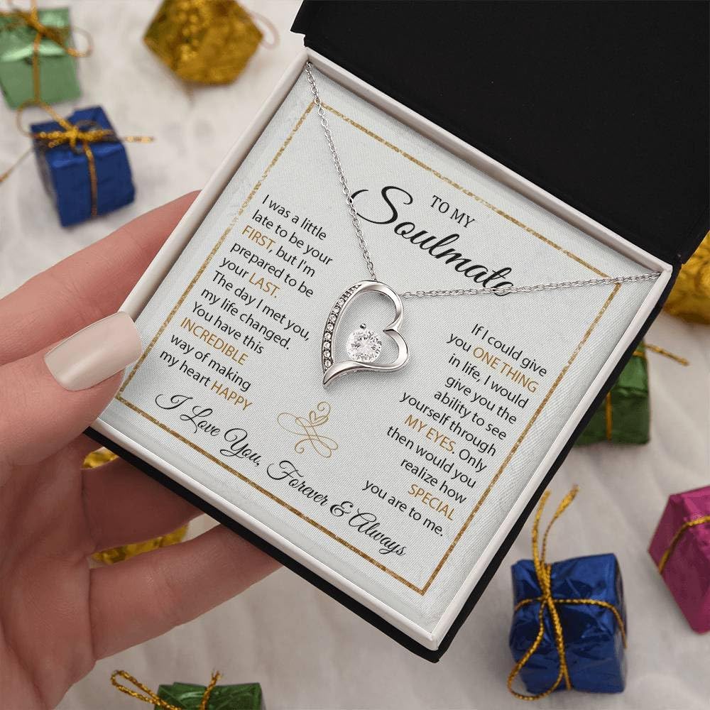 To My Beautiful Soulmate Necklace For Women, Necklace For Wife From Husband, Girlfriend Necklace From Boyfriend, Soulmate Birthday Gifts From Husband, Soulmate Necklace For Her, To My Wife Necklace #1 - Image 2