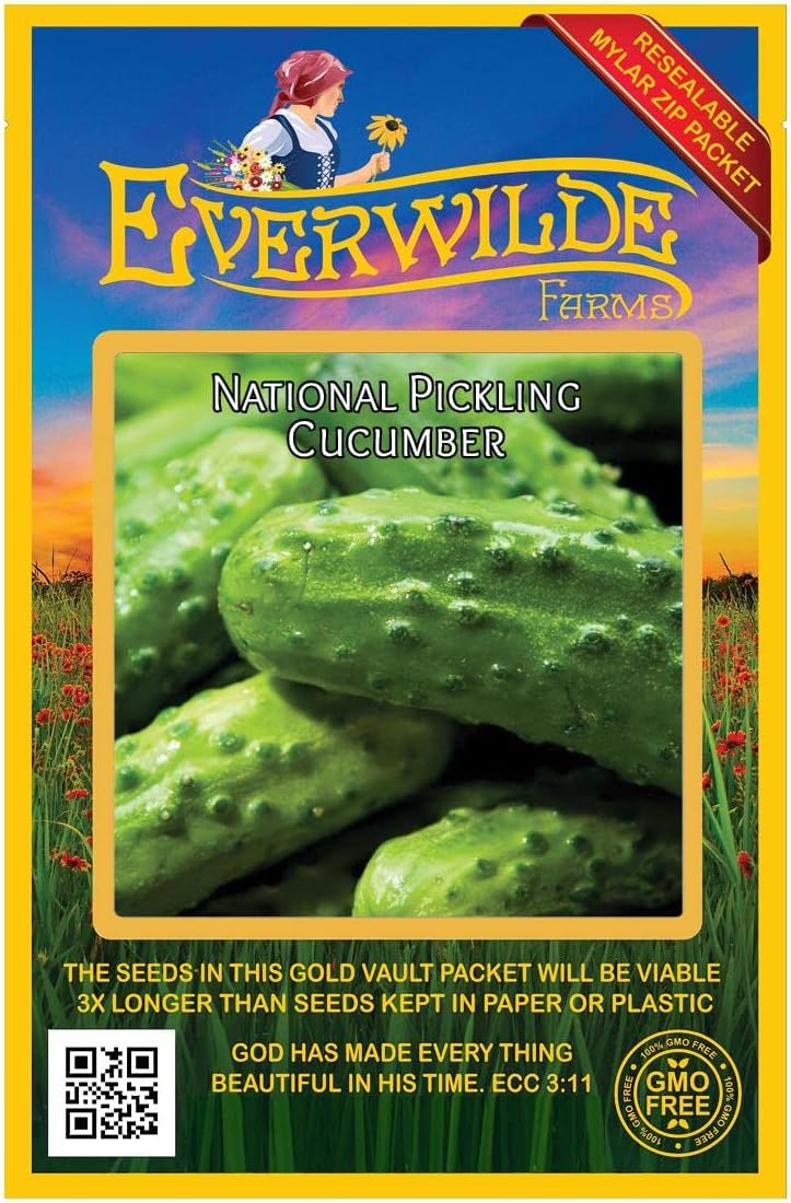 Everwilde Farms - 1 Lb National Pickling Cucumber Seeds - Gold Vault