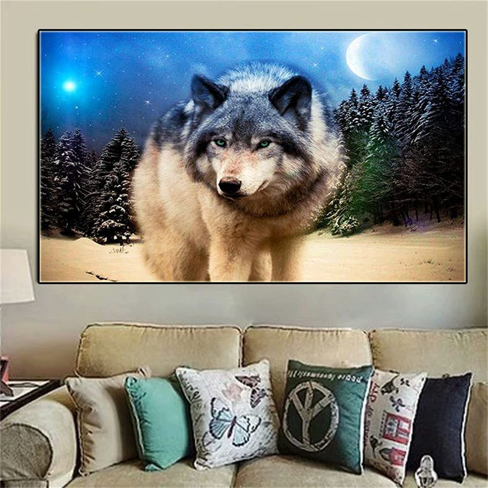 Peinture Diamant 5D Loup Grand Tableau Mosaïque pour Occuper ses Soirées