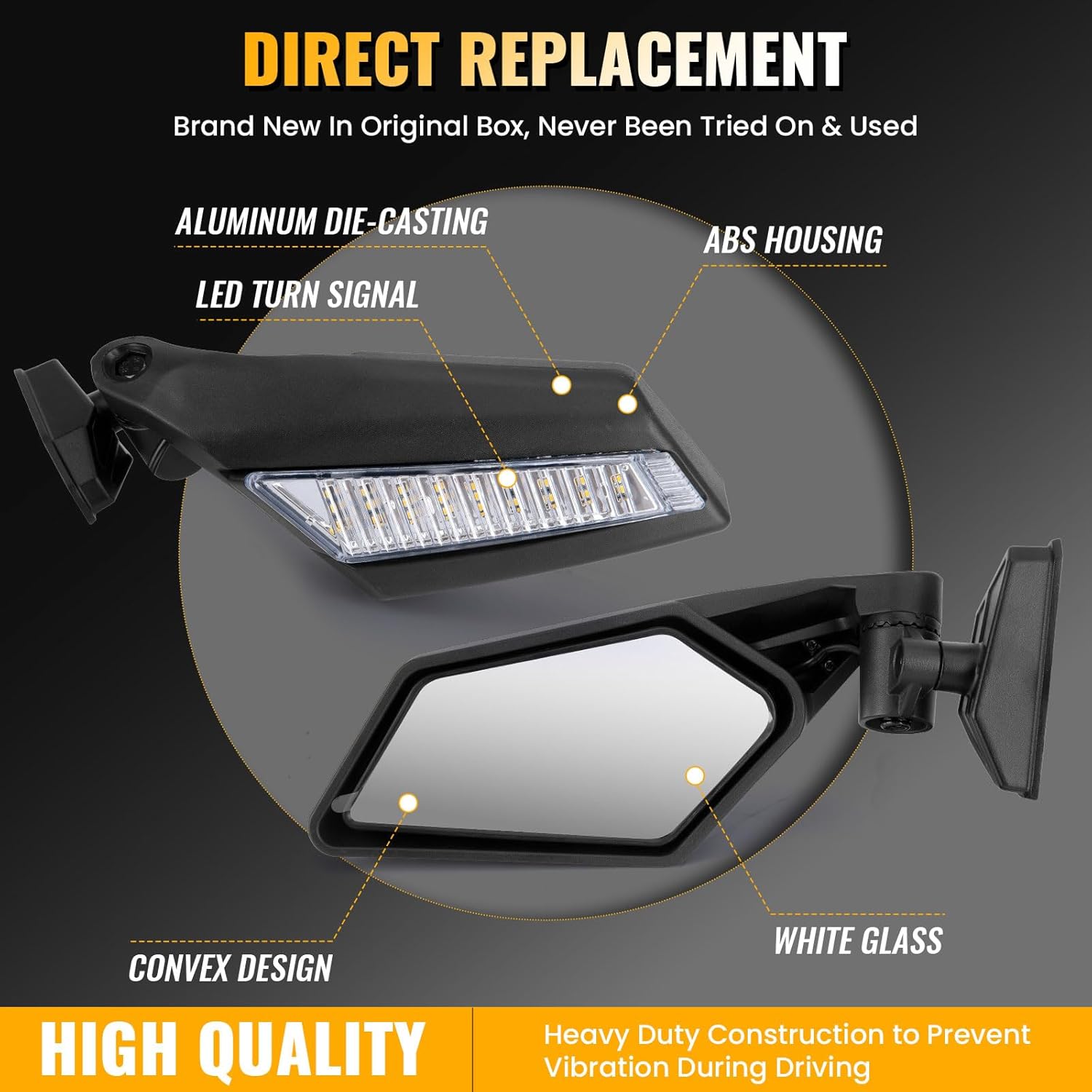 X3 Side Mirrors,360°Adjustable Side View Mirror,Compatible with 2017–2025 Can Am x3 Mirrors / X3 Max RS DS Turbo RR,OEM# 715002898 (7305)