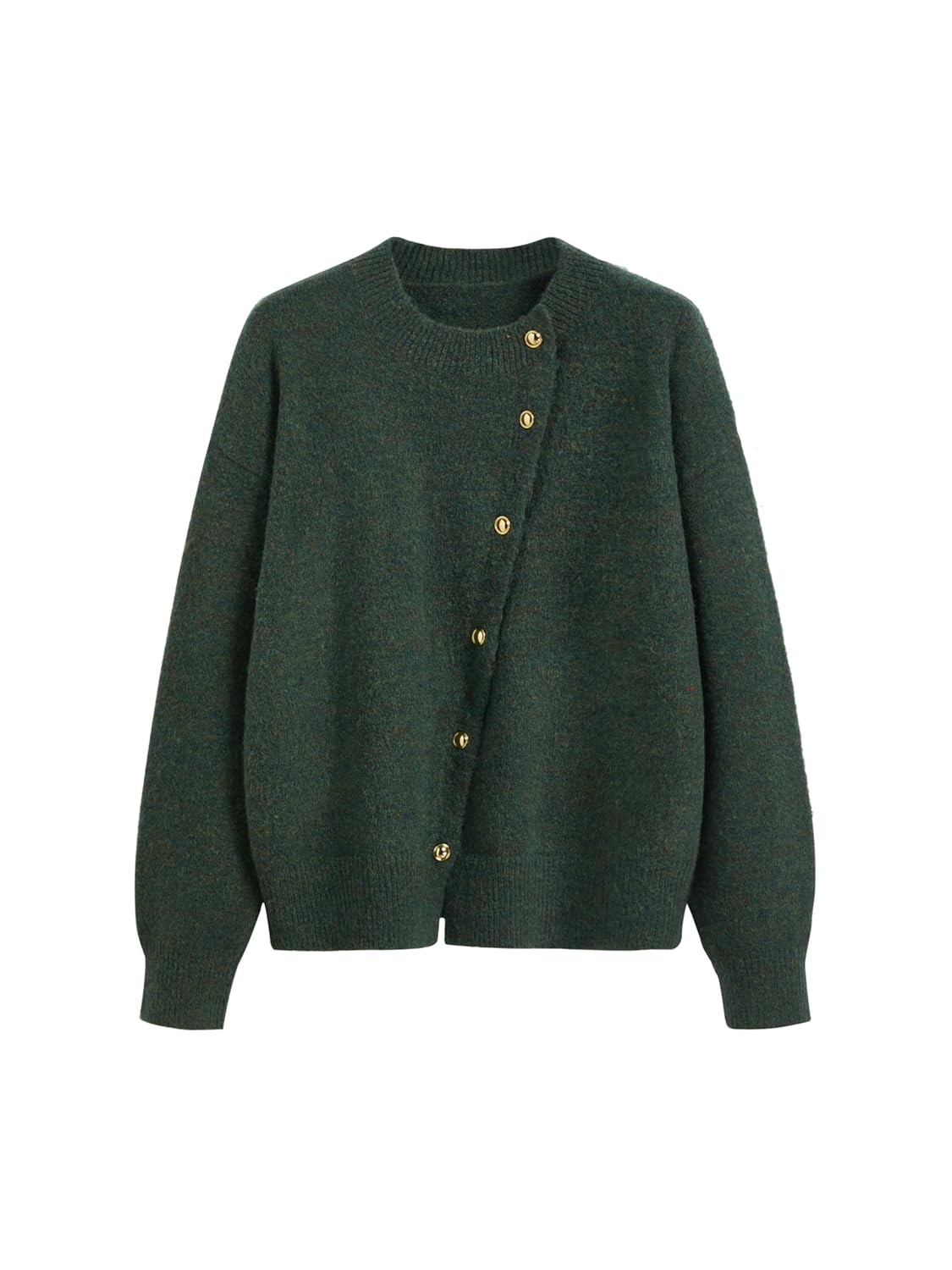CIDER Womens Wool Blend Knit Cardigan Trendy Crew Neck Button Down Long Sleeve Cozy Fall Fashion Sweater Loose
