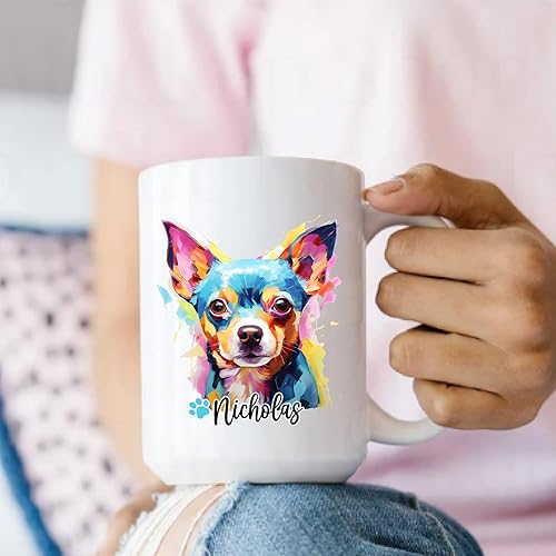 Miniatura 3 de Taza de café para perro Chihuahua, taza de viaje para perros Chihuahua, regalo personalizado para la pérdida de mascotas para cumpleaños, Navidad,
