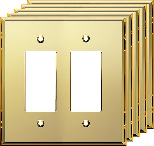 Vista 43 de LIDER LWP-31O-ABK, placa de pared decorativa de acrílico reflectante, placa de interruptor de luz espejada, cubierta de salida de plexiglás, vidrio