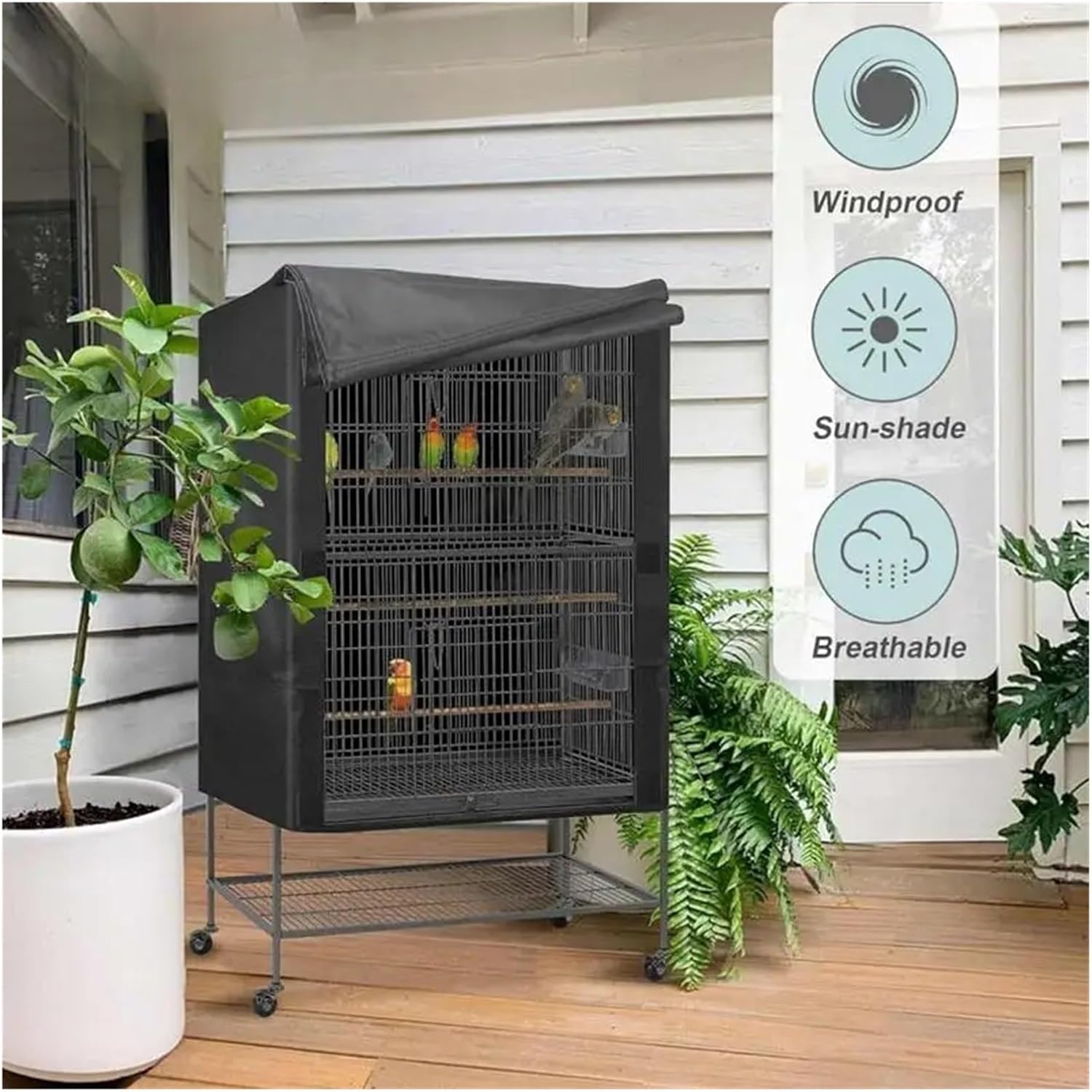 Bird Cage Cover New Bird Cage Cover Washable Good Night Waterproof Aviary for Parrot Pet Dust Covers Oxford Cloth Hood(8x48x102cm)