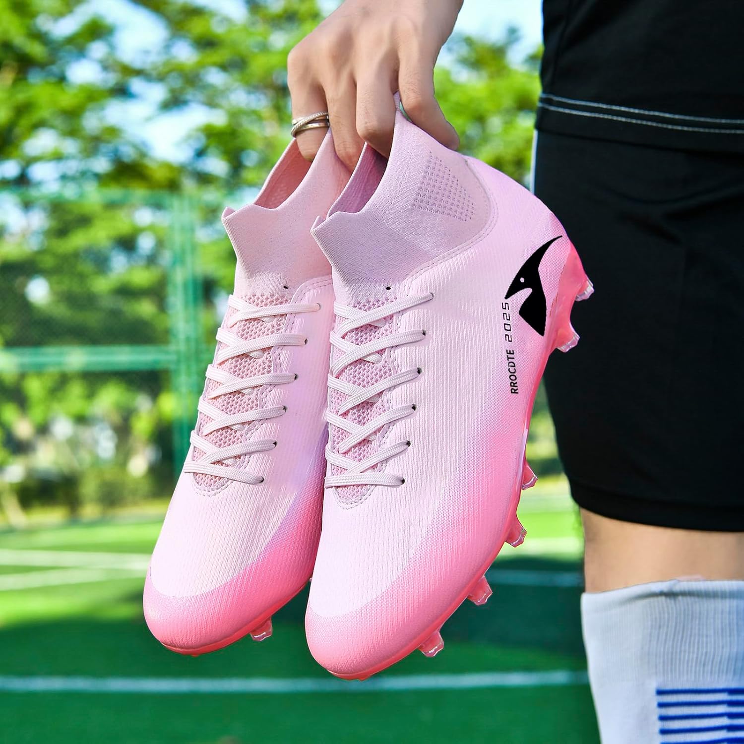 Boys Girls Soccer Shoes Outdoor Firm Ground Athletic Football Cleats for Little/Big Kid