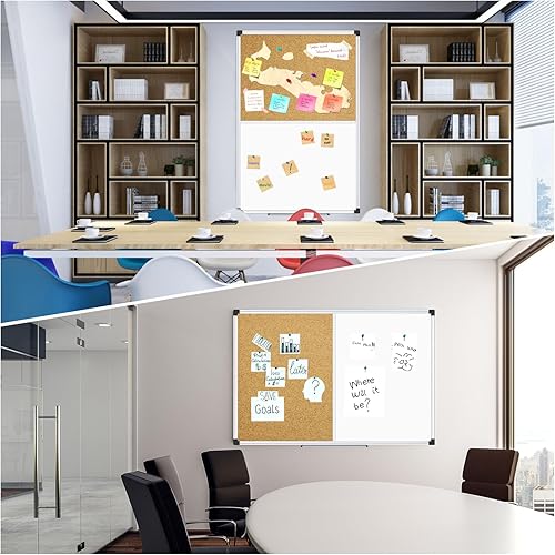 Vista 15 de XBoard Tablero de corcho de 48 x 36 pulgadas, tablero de anuncios con pasador de empuje para exhibición y organización