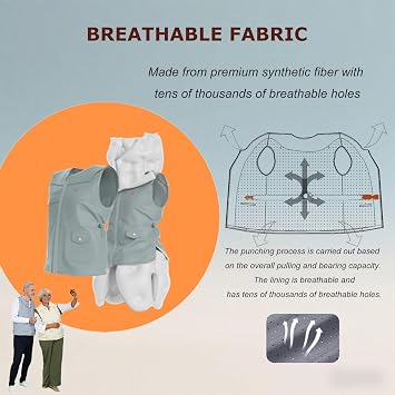 Smart Anti-Fall Vest, Trigger Air-bag in 0.08 Seconds to Protect the Safety of the Elderly, for Fall Protection, APP Movement Trajectory, Guardian Binding BlackMen's-L