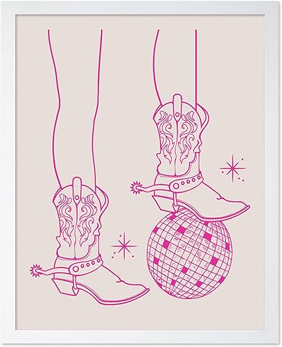 Miniatura 33 de Poster Master Póster con texto en inglés "You've Yeed Your Last Haw", estampado retro de vaquero rosa, arte occidental, arte moderno, arte del