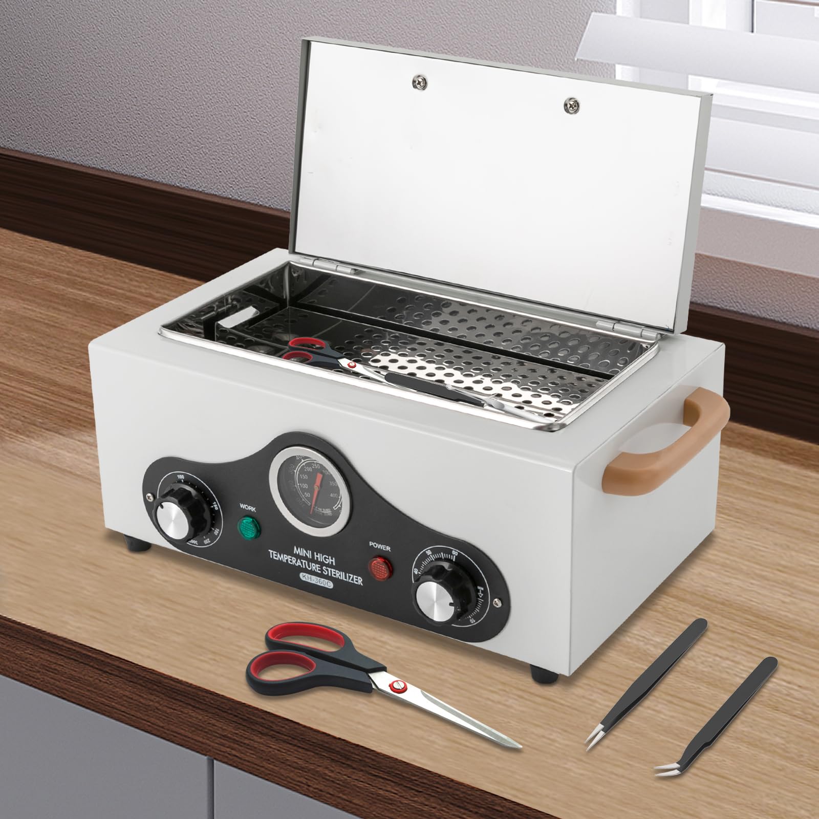 Sterylizator, sterylizator narzędzi do paznokci, sterylizator wysokotemperaturowy 300 W nadaje się do dezynfekcji ręczników, narzędzi do paznokci, przyborów metalowych