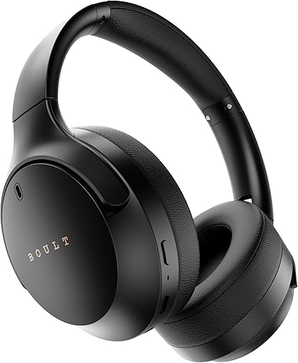 Boult Q Over Ear Bluetooth Headphones with 70H Playtime, 40mm Bass Drivers, Zen™ ENC Mic, Type-C Fast Charging, 4 EQ Modes, BTv 5.4, AUX Option,…