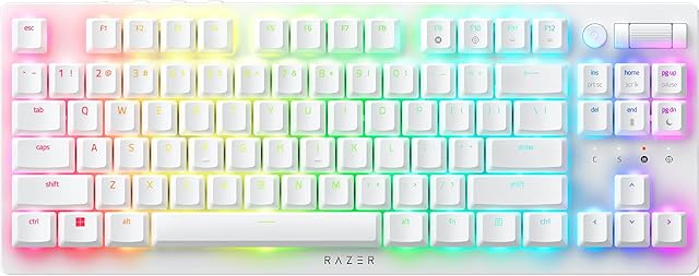 Razer Deathstalker V2 Pro TKL (Ckicky) - Wireless Low Profile RGB Tenkeyless Optical Keyboard (Long Battery Life, Slim Case, Laser Engraved Keycaps) US Layout/Mercury