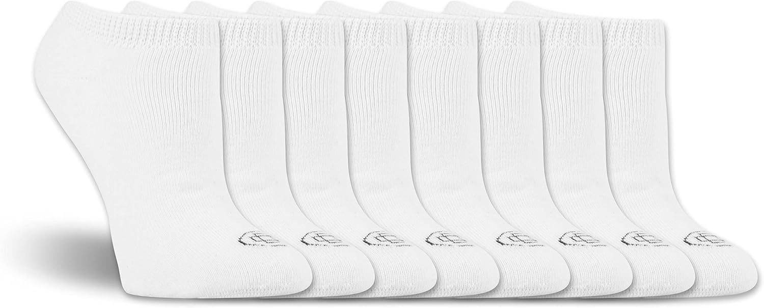 Doctor's Choice Diabetic Socks, No Show, Medium, Sock Size 9-11, White, 4 Pairs : Health & Household