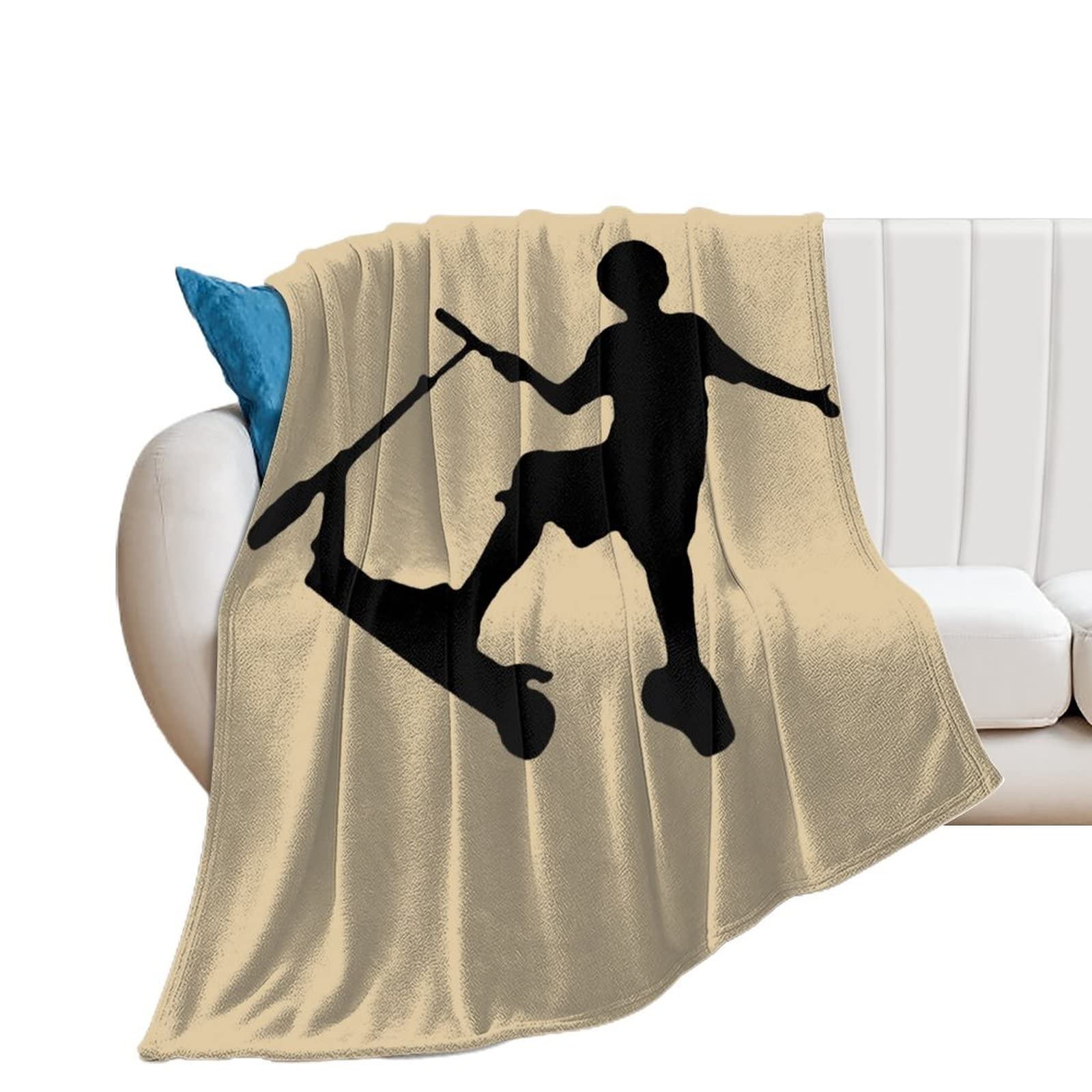 FJQWKLF Stunt Scooter Flannel Fleece Throw Blanket Soft Cozy Plush Bed Blanket for Couch Sofa Bedroom