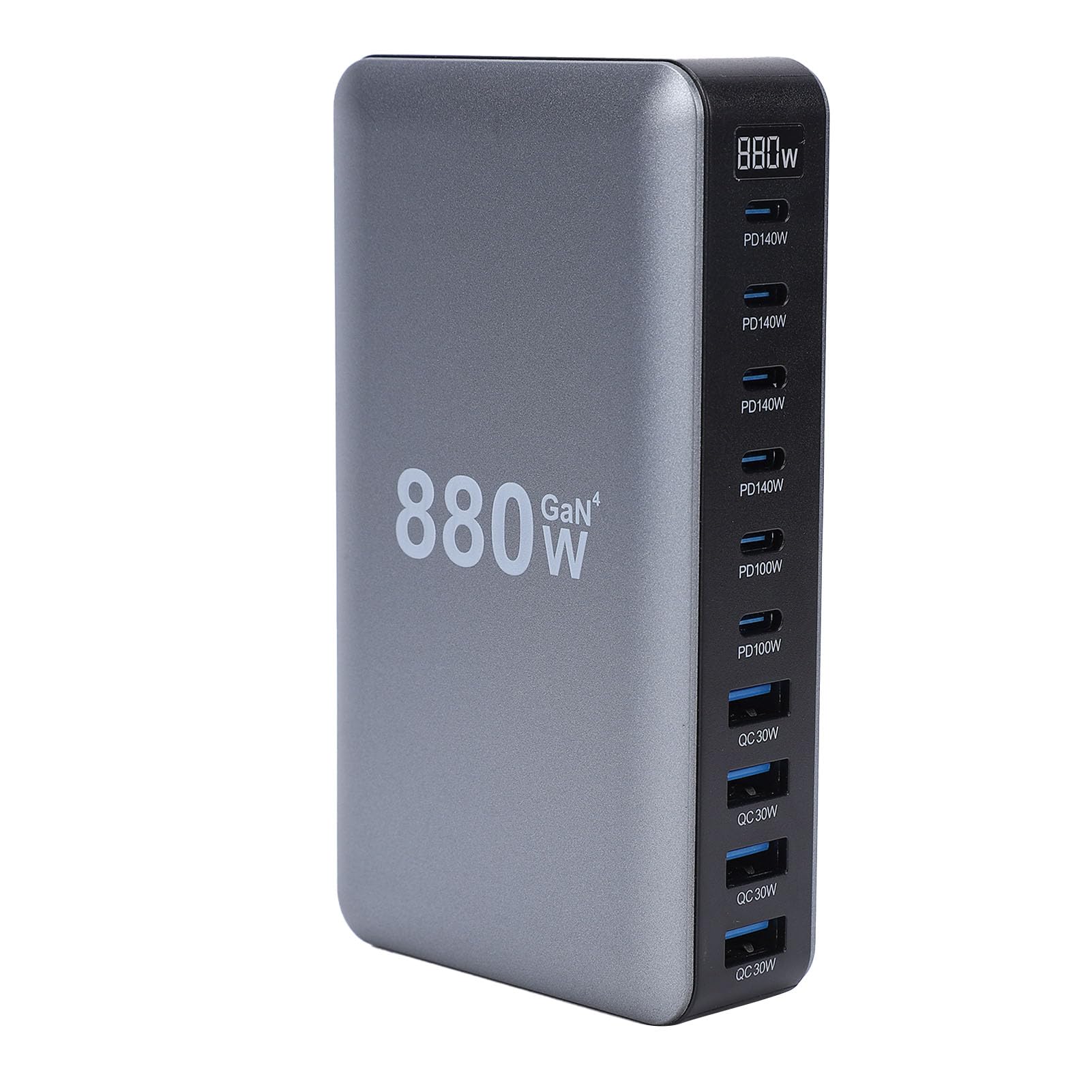 Caricabatterie rapido USB Type-C da 880 W con 10 porte, grigio (Spina europea)
